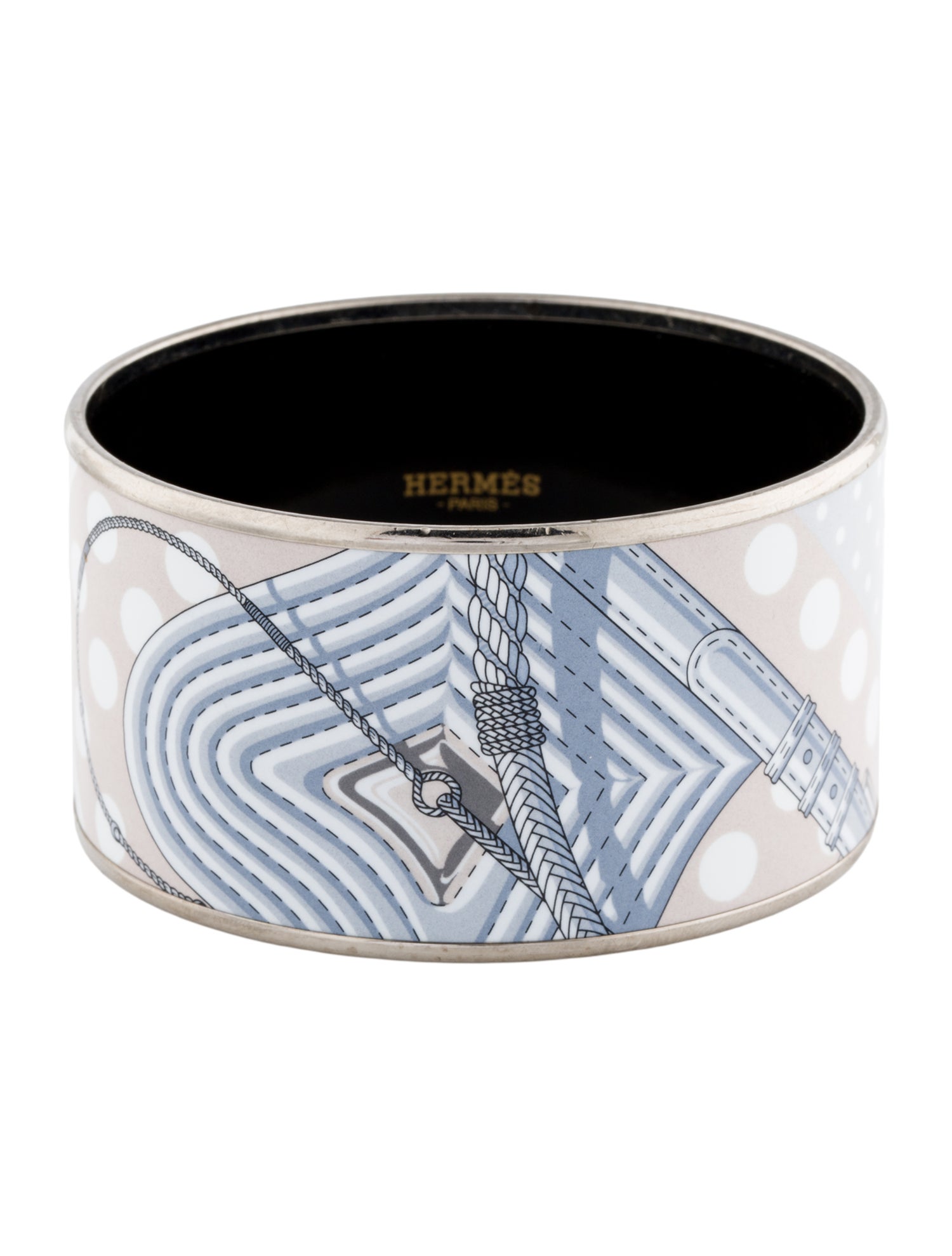 Hermès Extra Wide Enamel Bangle Bracelet