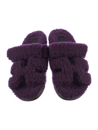 Hermès Shearling Slides