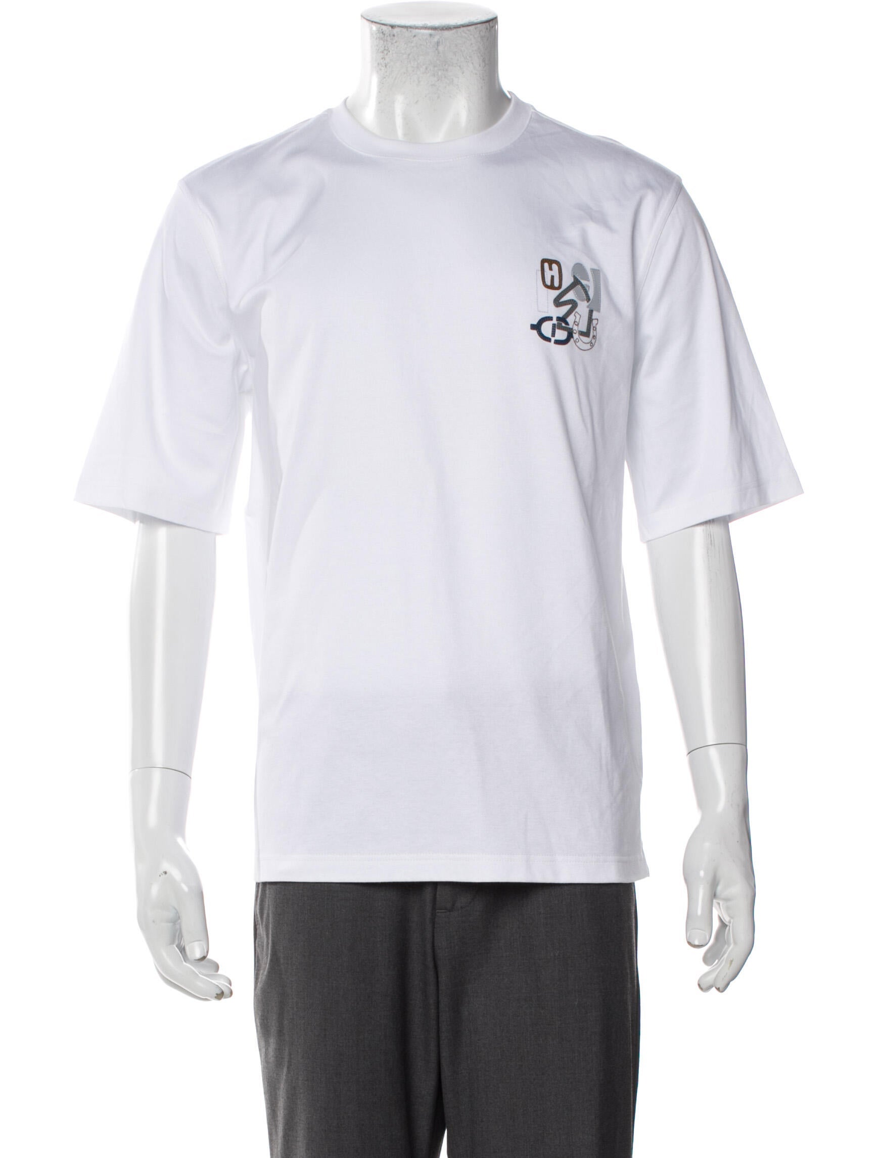 Hermès Graphic Print Crew Neck T-Shirt w/ Tags