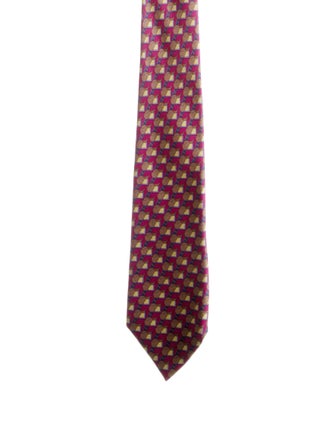 Hermès patterned silk tie