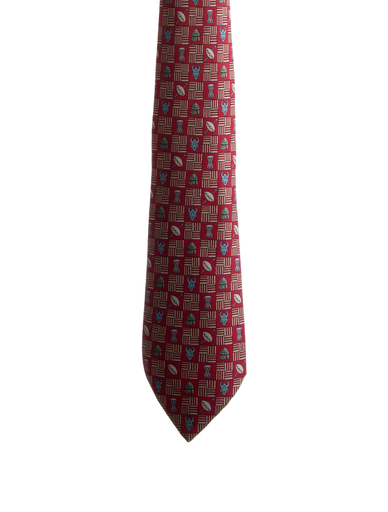 Hermès patterned silk tie