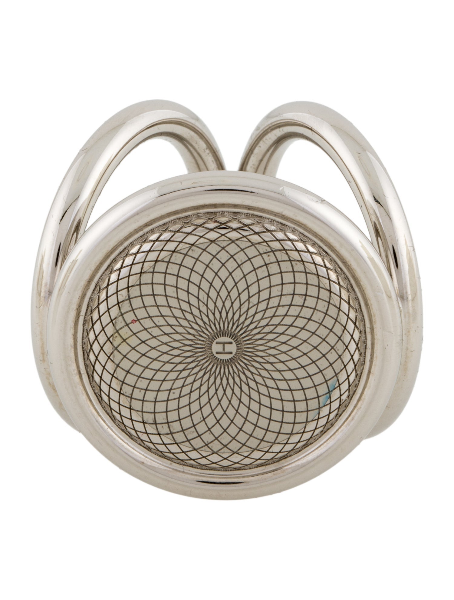 Hermès Palladium Rosace Gravee Scarf Ring