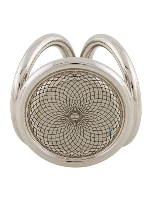 Hermès Palladium Rosace Gravee Scarf Ring