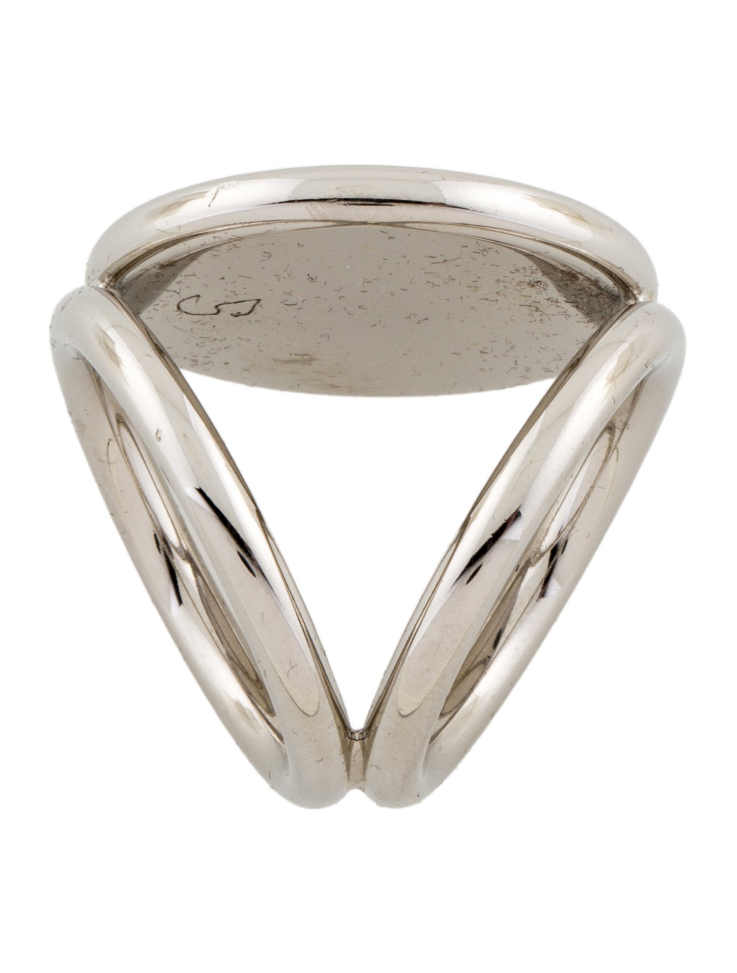 Hermès Palladium Rosace Gravee Scarf Ring