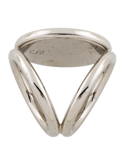Hermès Palladium Rosace Gravee Scarf Ring