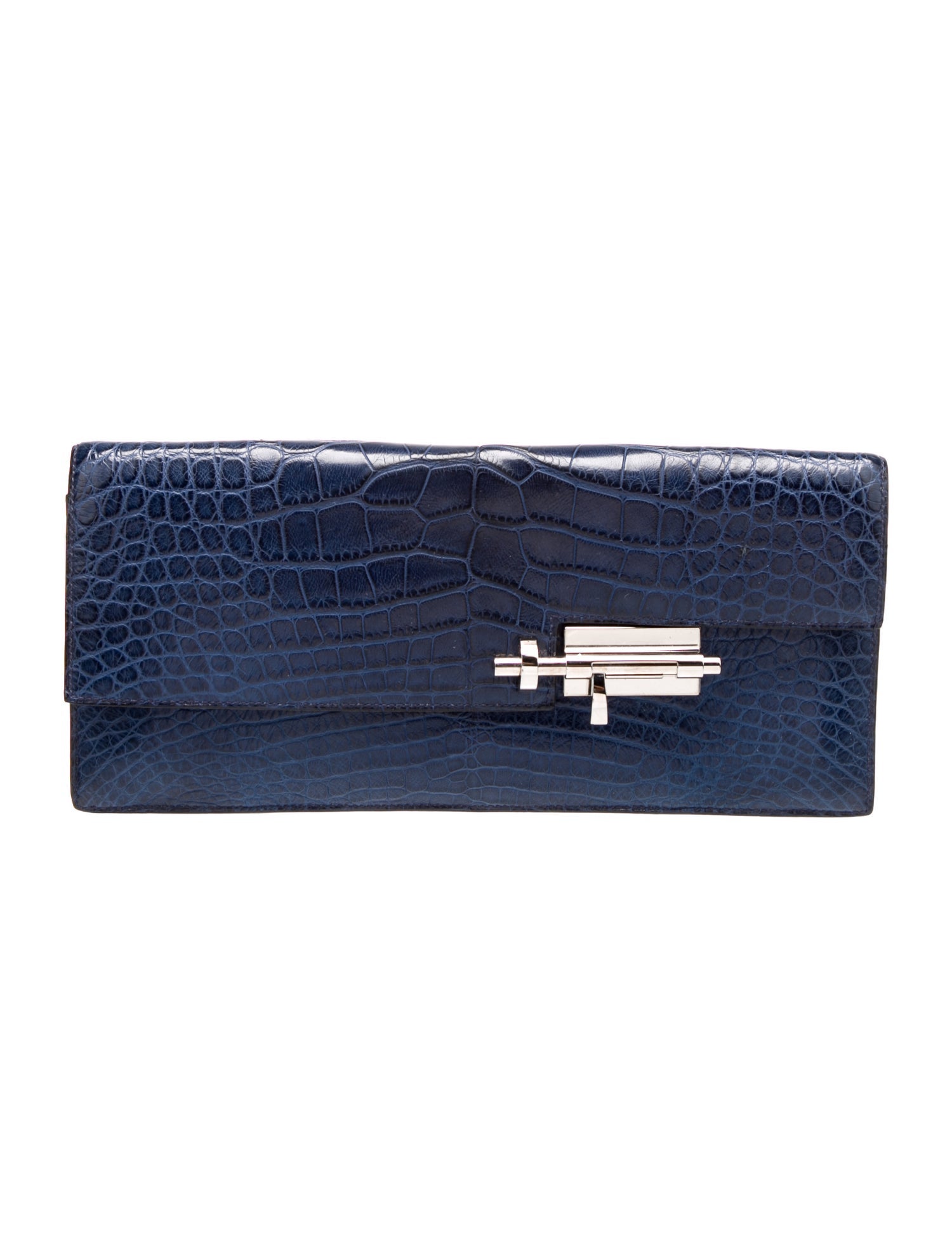 【JACQUEMUS】 ラ・ポシェット・ロンド・カレ クロコダイル Jacquemus La Pochette Rond Carré - Silver Clutches, Handbags