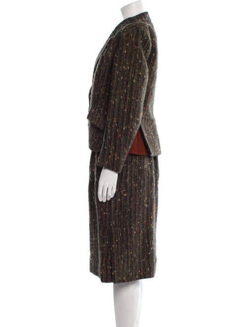 Hermès Wool Tweed Pattern Skirt Suit