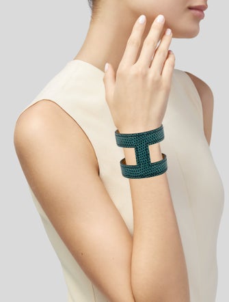 Hermès Ano Lizard Cuff Bracelet
