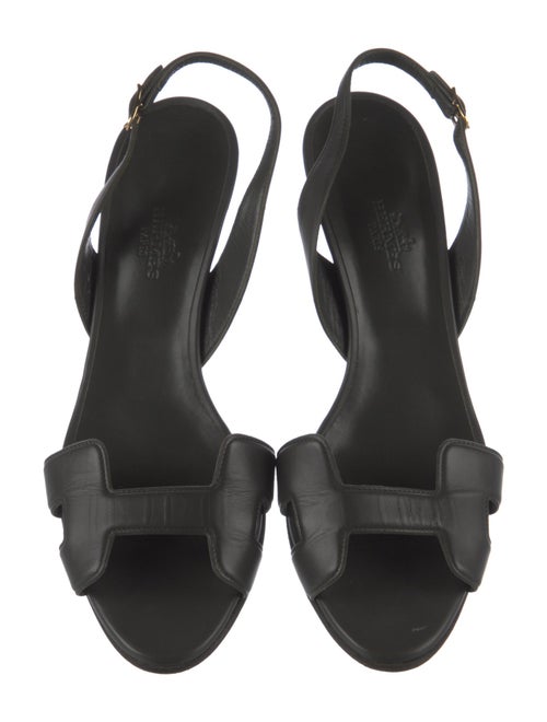 Hermès Night Leather Slingback Sandals