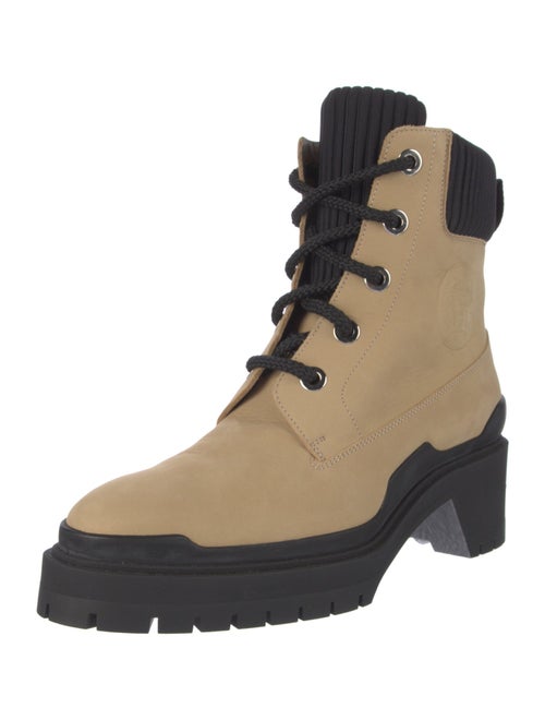 Hermès Suede Colorblock Pattern Combat Boots