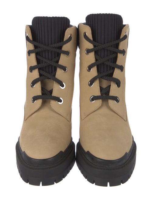 Hermès Suede Colorblock Pattern Combat Boots