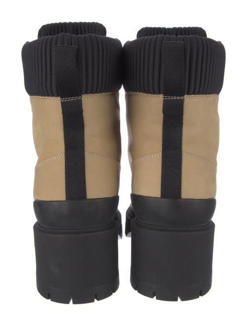 Hermès Suede Colorblock Pattern Combat Boots