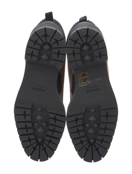 Hermès Suede Colorblock Pattern Combat Boots