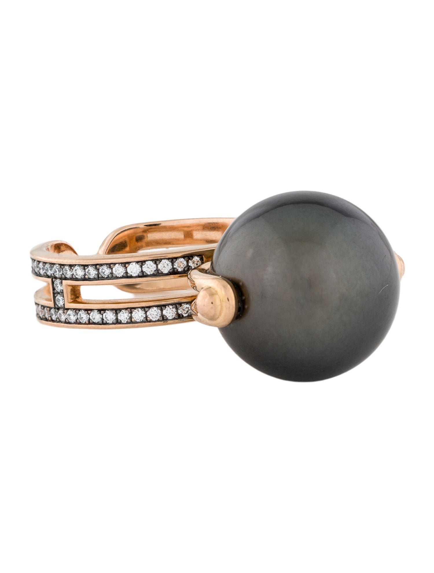 Hermès 2022 18K Pearl & Diamond Chandra Ring, Large Model