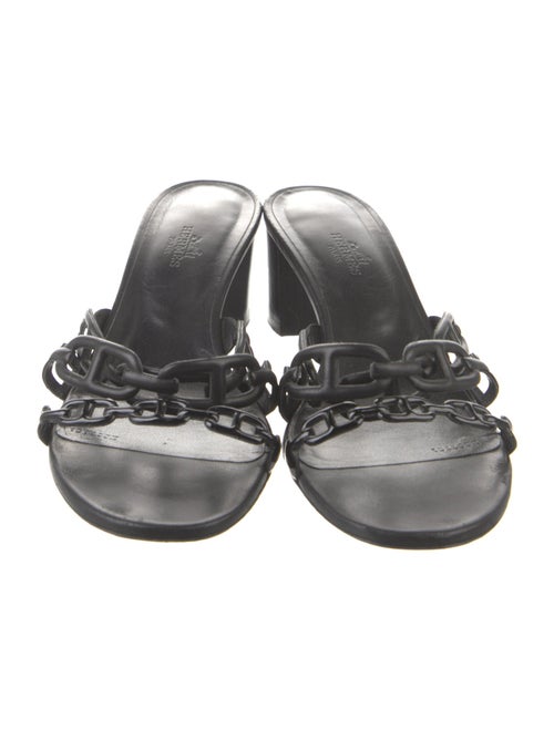 Hermès Chaîne d'Ancre Insignia Leather Slides