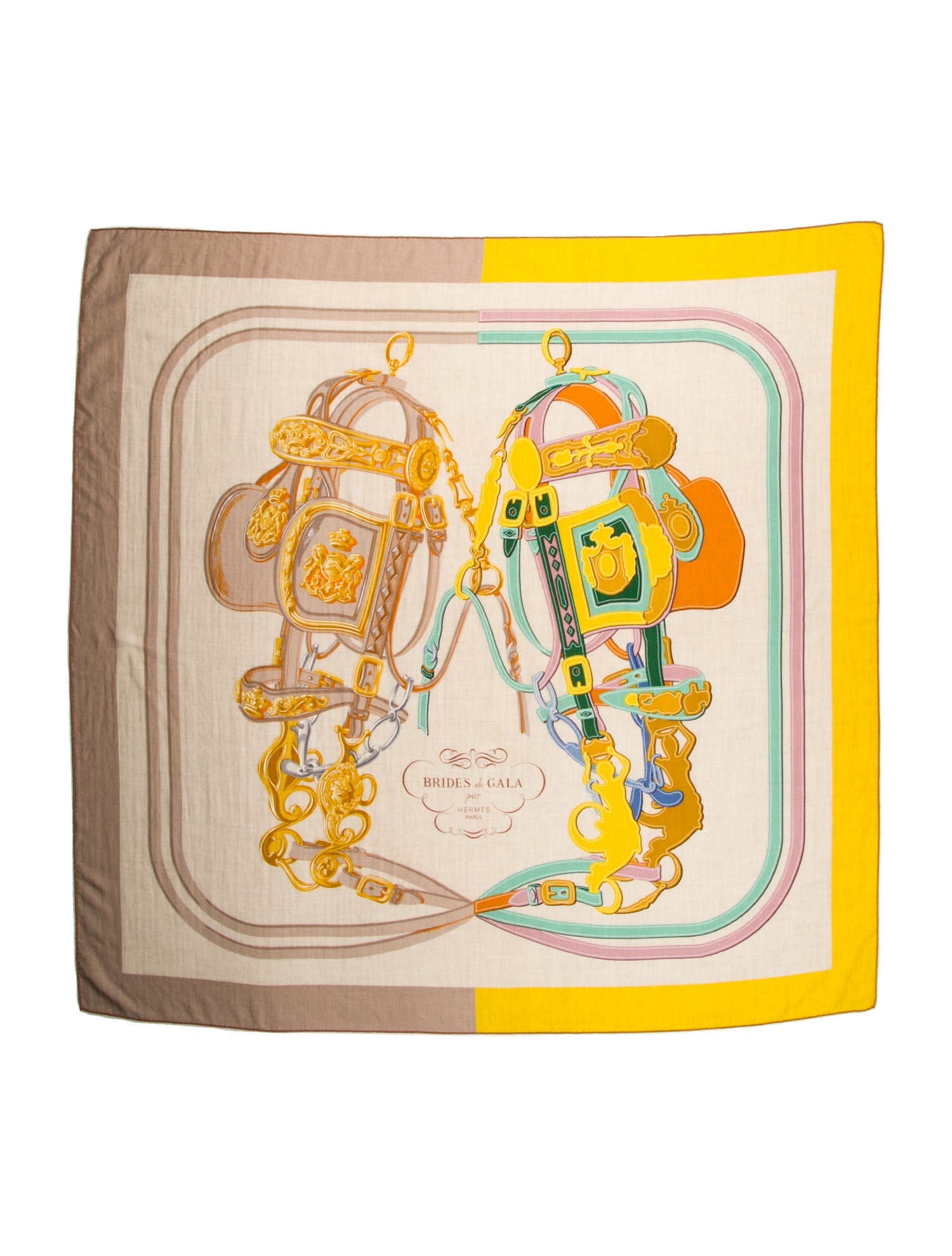 Hermès Brides de Gala Applique Pique Cashmere Shawl