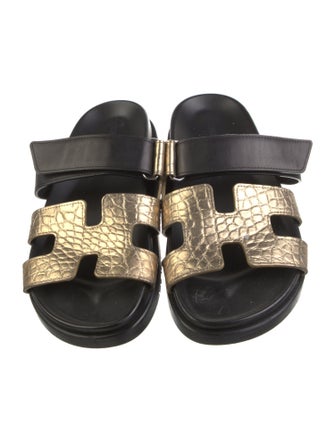 Hermès Chypre Crocodile Slides