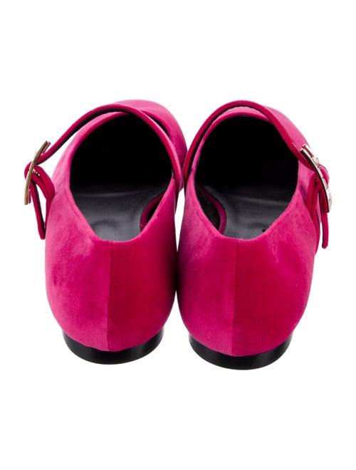 Hermès H Logo Velvet Mary Jane Flats