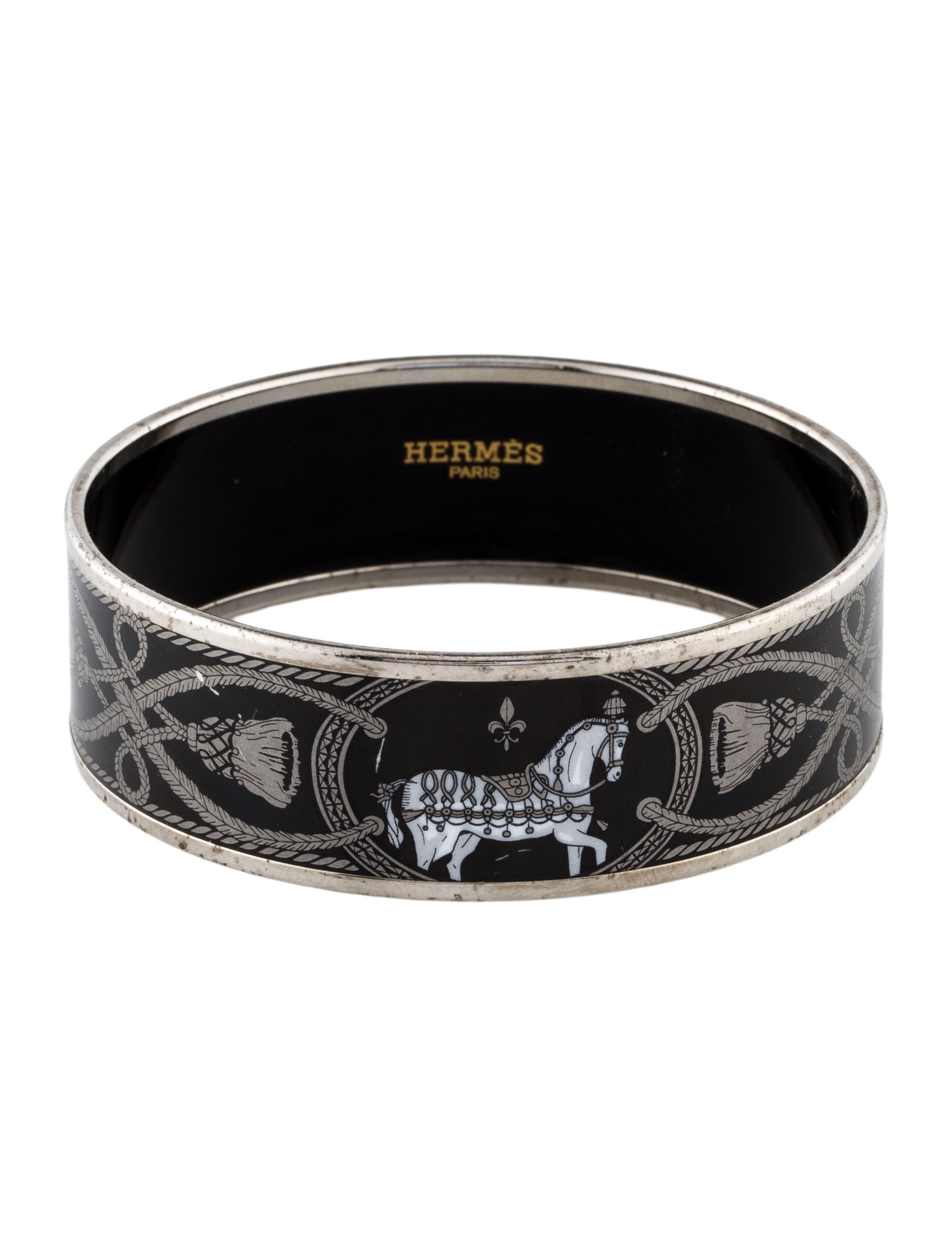 Hermès Wide Grand Apparat Platine Bangle