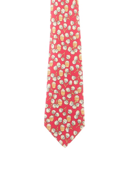 Hermès Pattern Print Silk Tie