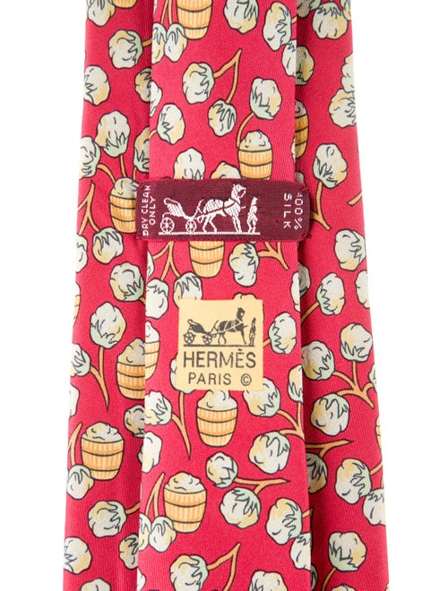 Hermès Pattern Print Silk Tie