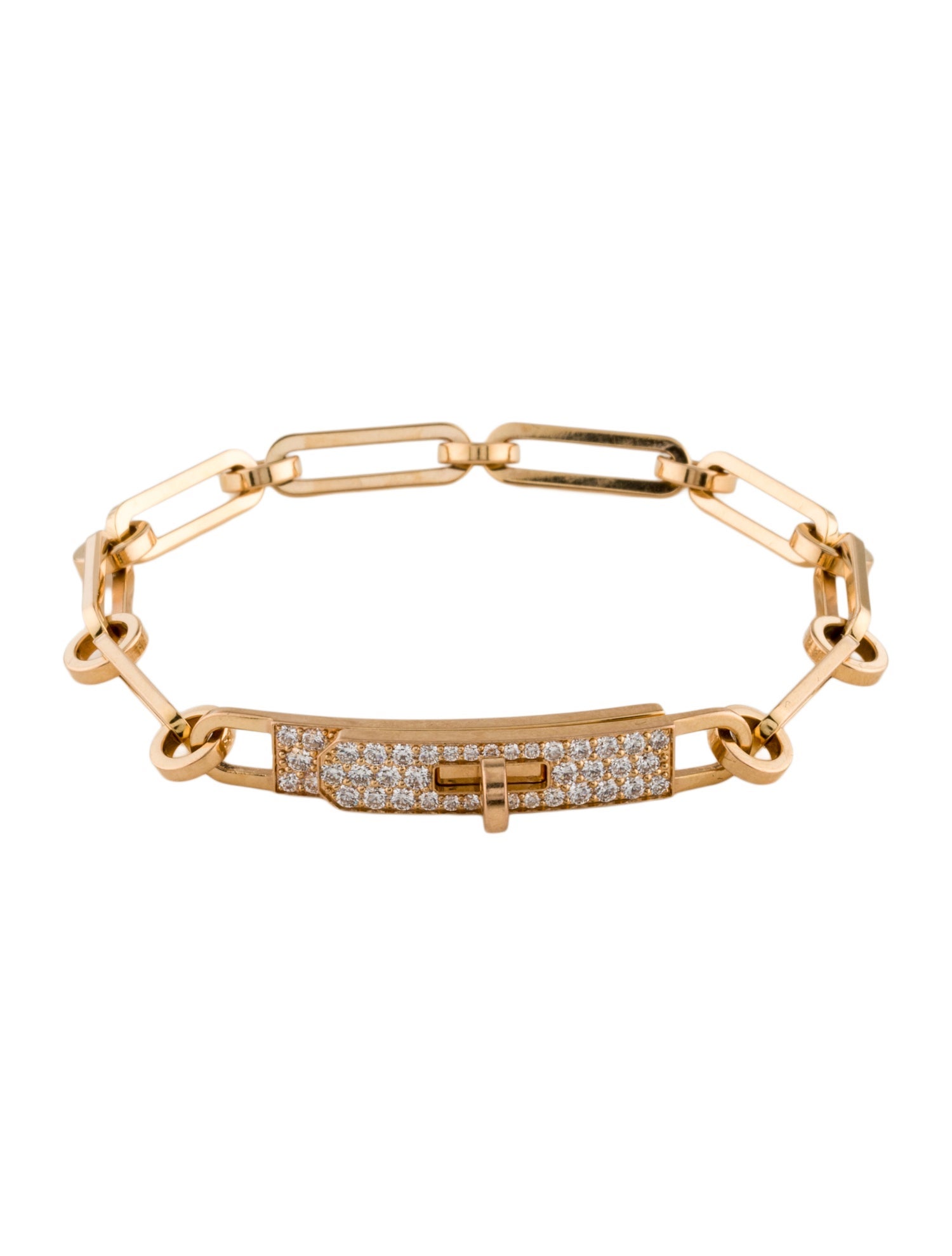 Hermès 18K Diamond Kelly Chaine Bracelet