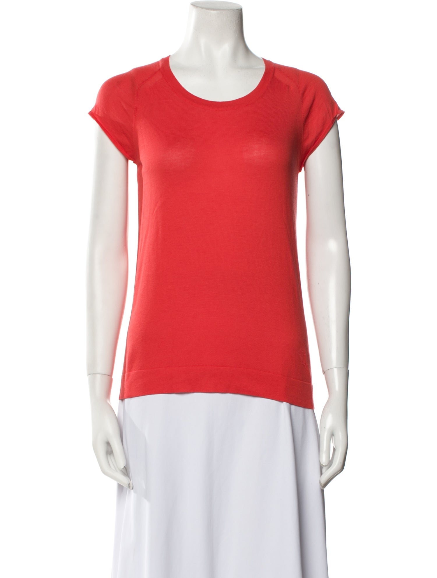 Carven Striped Crew Neck Top - Orange Tops, Clothing