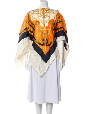 Hermès Scarves and Shawls Eperon d'Or Poncho Silk Scarf
