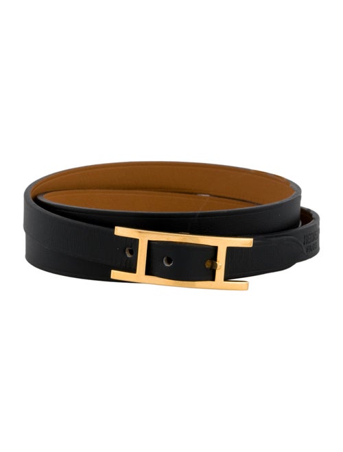 Hermès Leather Behapi Triple Wrap Bracelet