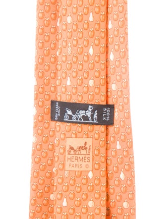 Hermès Apple Pattern Print Silk Tie
