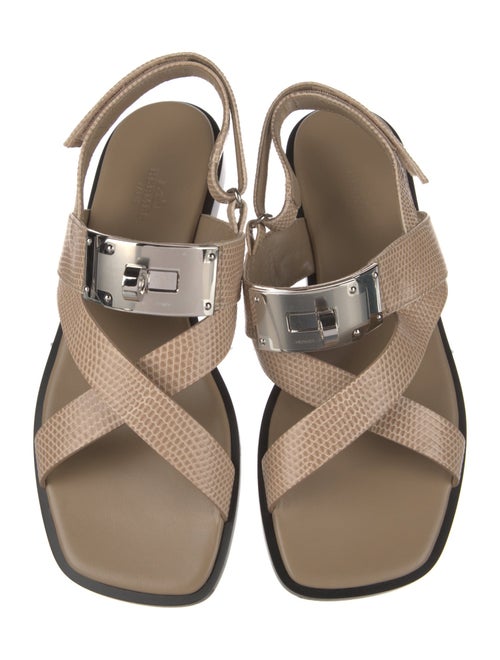 Hermès Ines Lizard Slingback Sandals