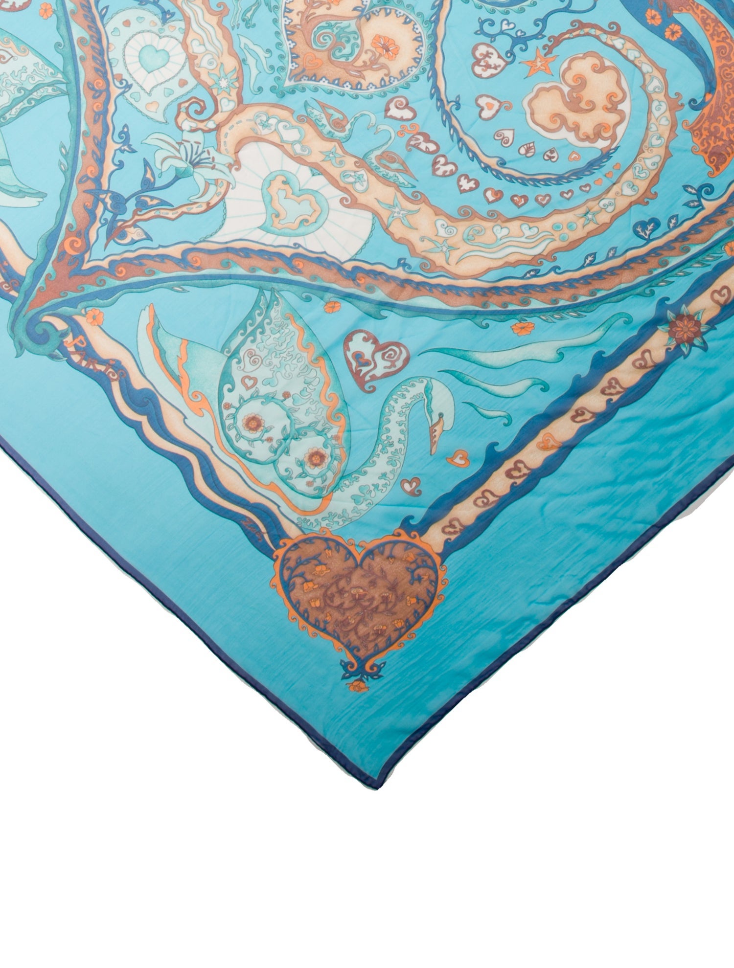 Hermès De Tout Coeur Mousseline Silk Shawl