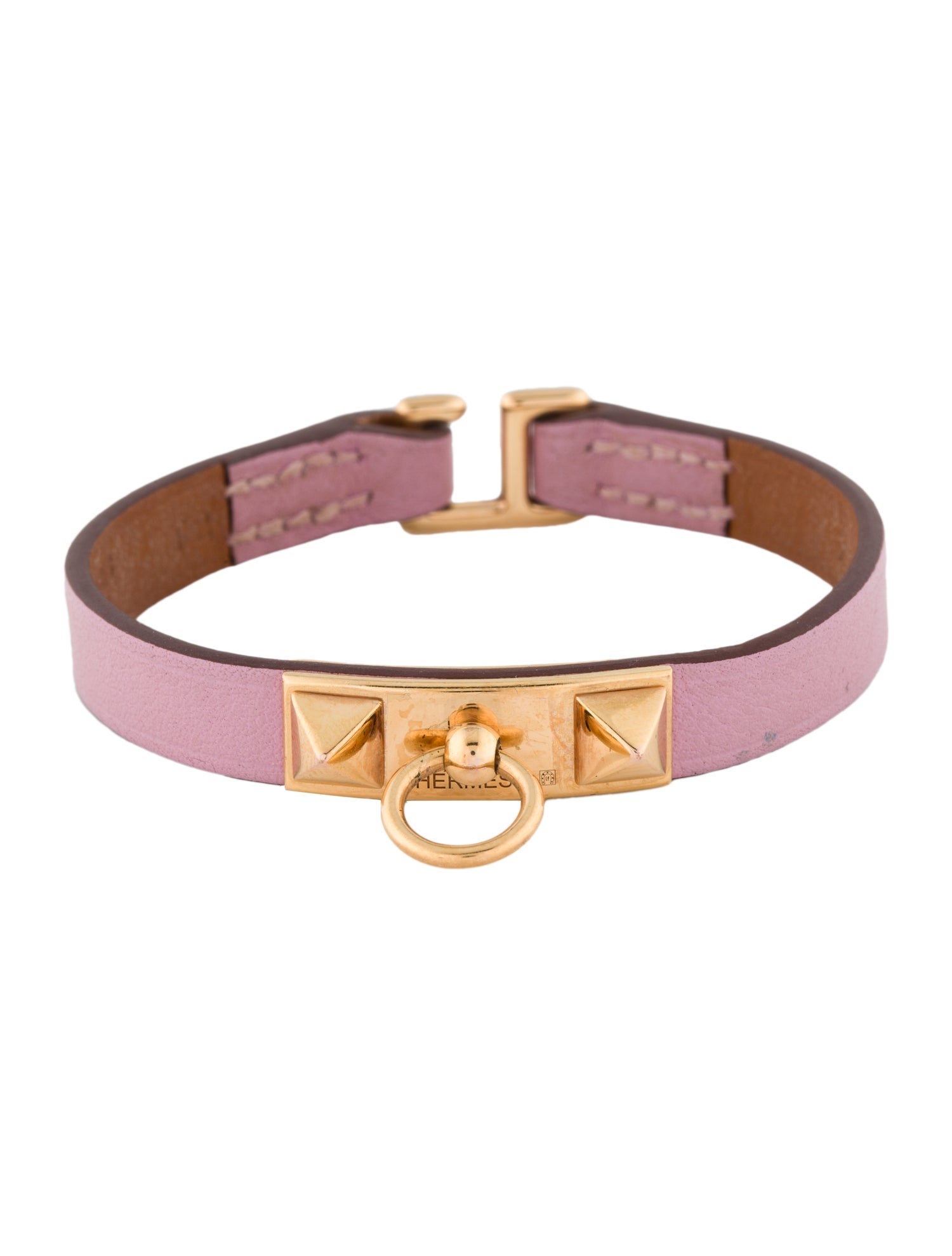 Hermès Micro Rivale Leather Bracelet