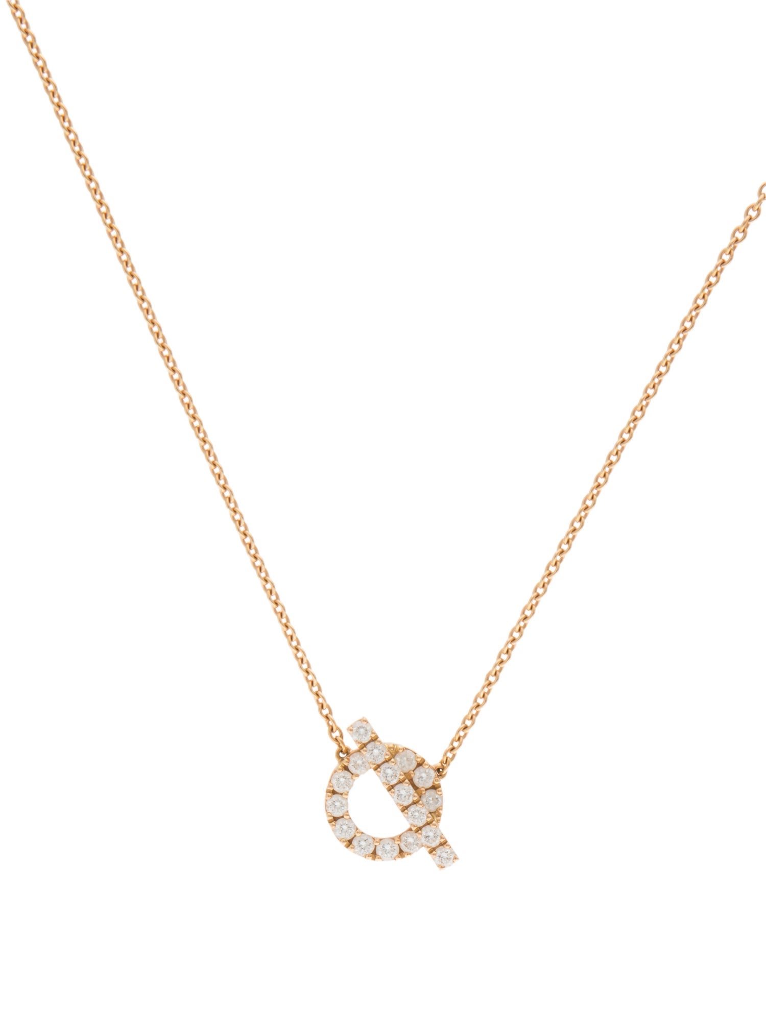 Hermès 18K Diamond Finesse Pendant Necklace