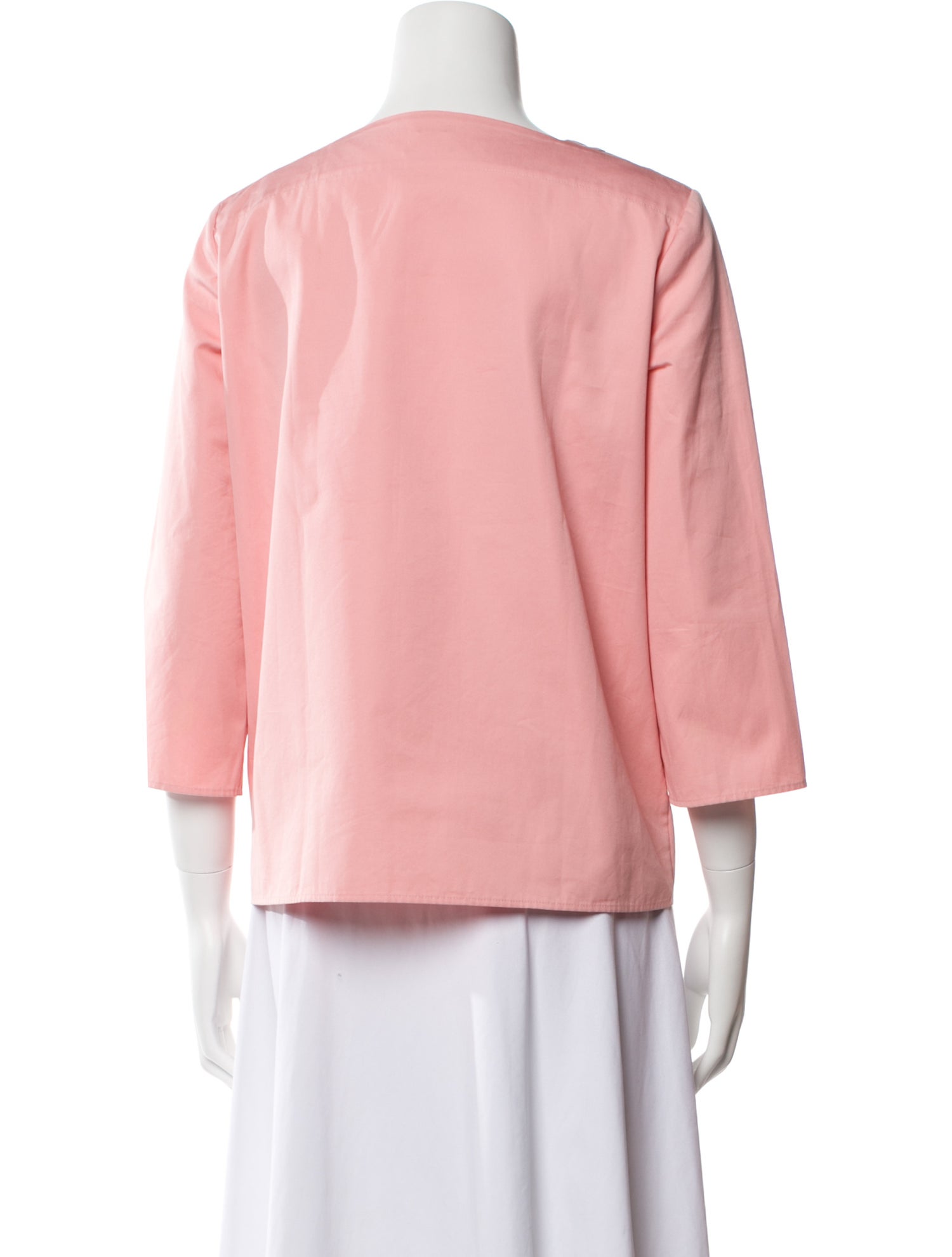 Hermès Square Neckline Three-Quarter Sleeve Blouse
