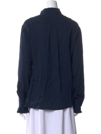 Hermès Silk Graphic Print Button-Up Top