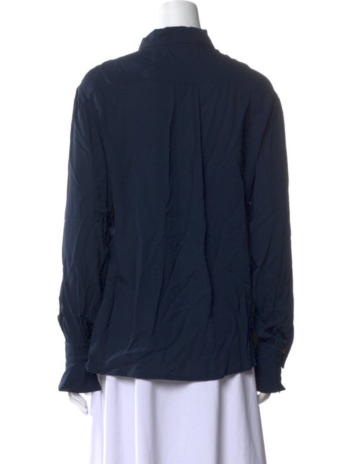 Hermès Silk Graphic Print Button-Up Top