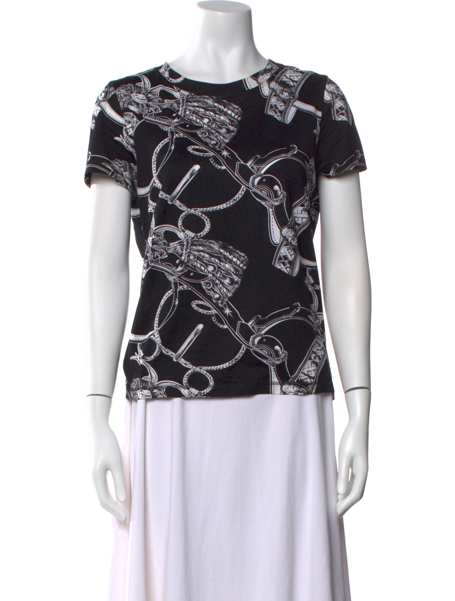 Hermès Printed Bateau Neckline Top