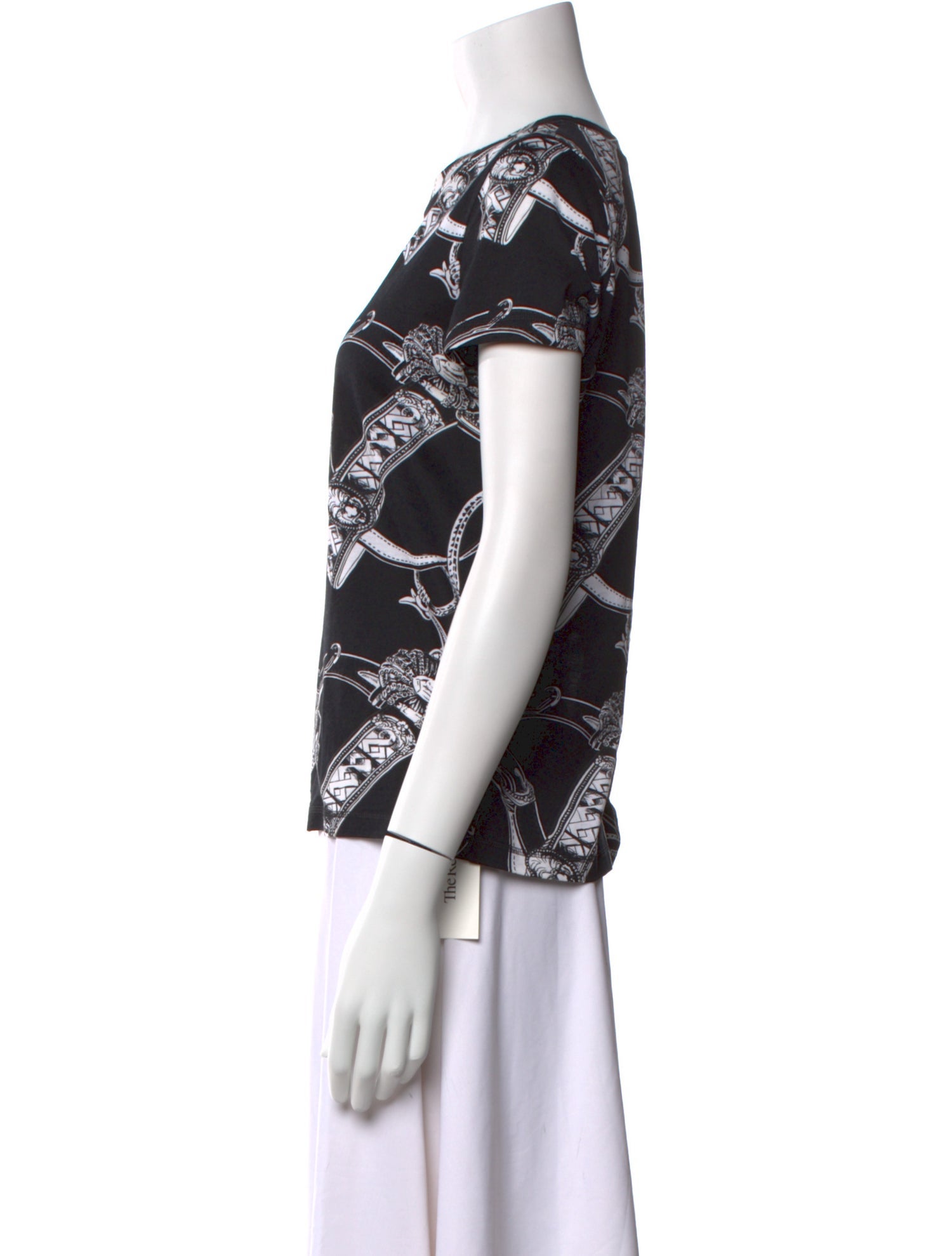 Hermès Printed Bateau Neckline Top