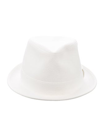 Hermès Seersucker Fedora Hat
