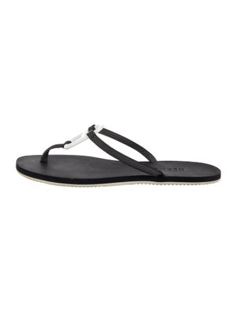 Hermès Kala Nera Chaîne d'Ancre Insignia T-Strap Sandals