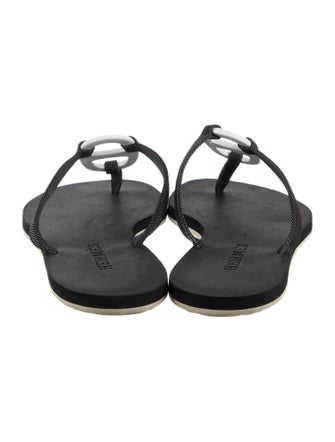 Hermès Kala Nera Chaîne d'Ancre Insignia T-Strap Sandals