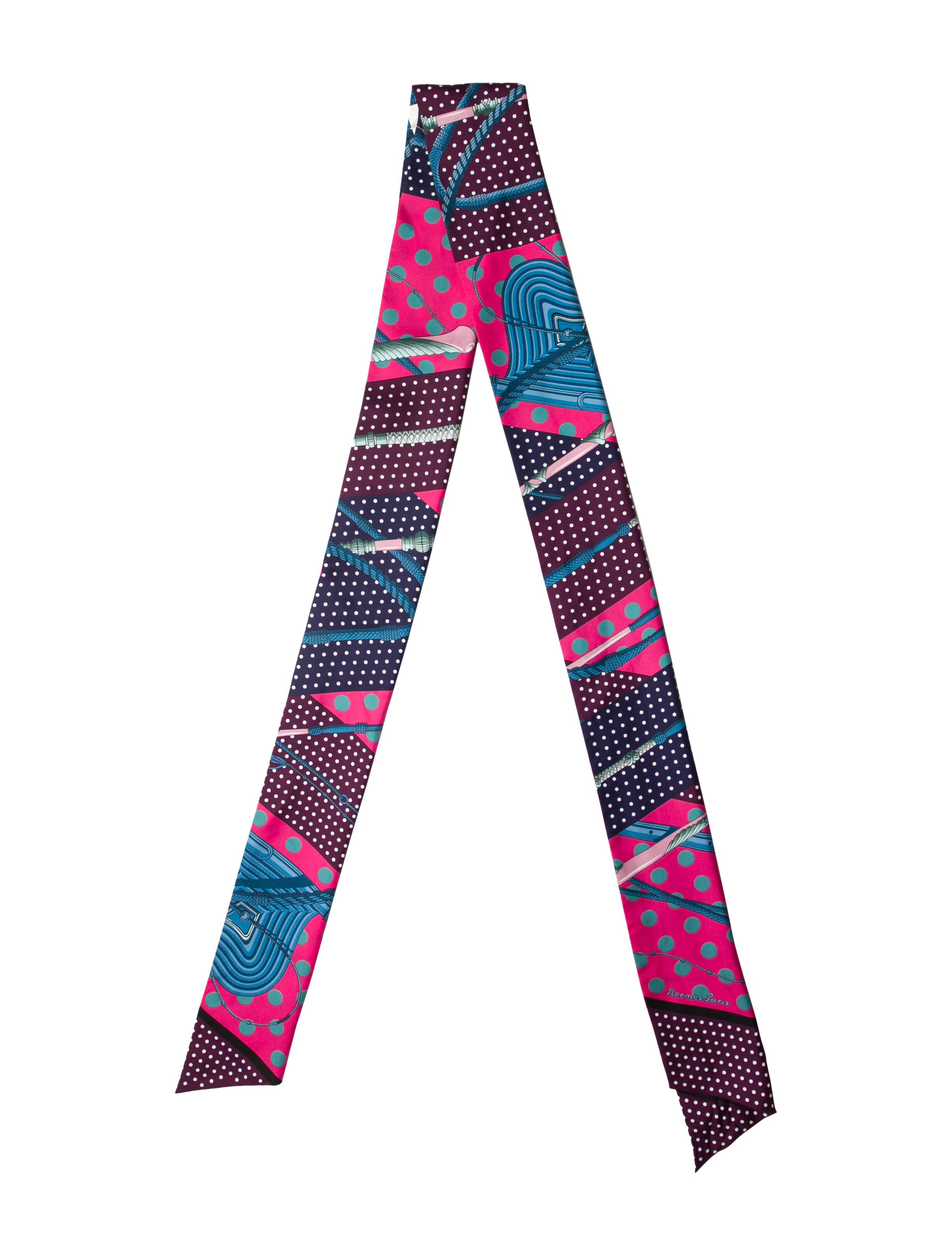 Hermès Clic Clac à Pois Maxi Silk Twilly Scarf