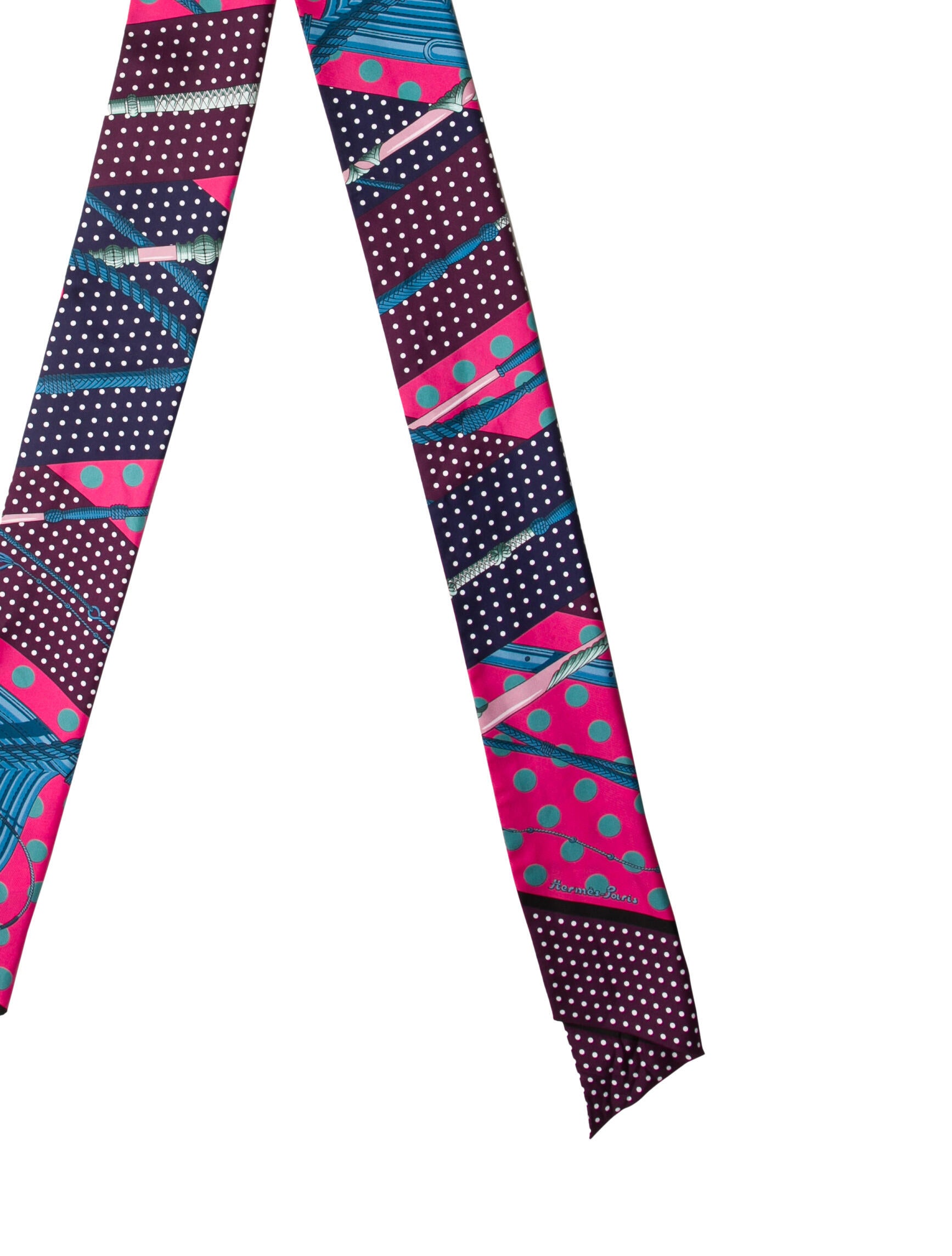 Hermès Clic Clac à Pois Maxi Silk Twilly Scarf