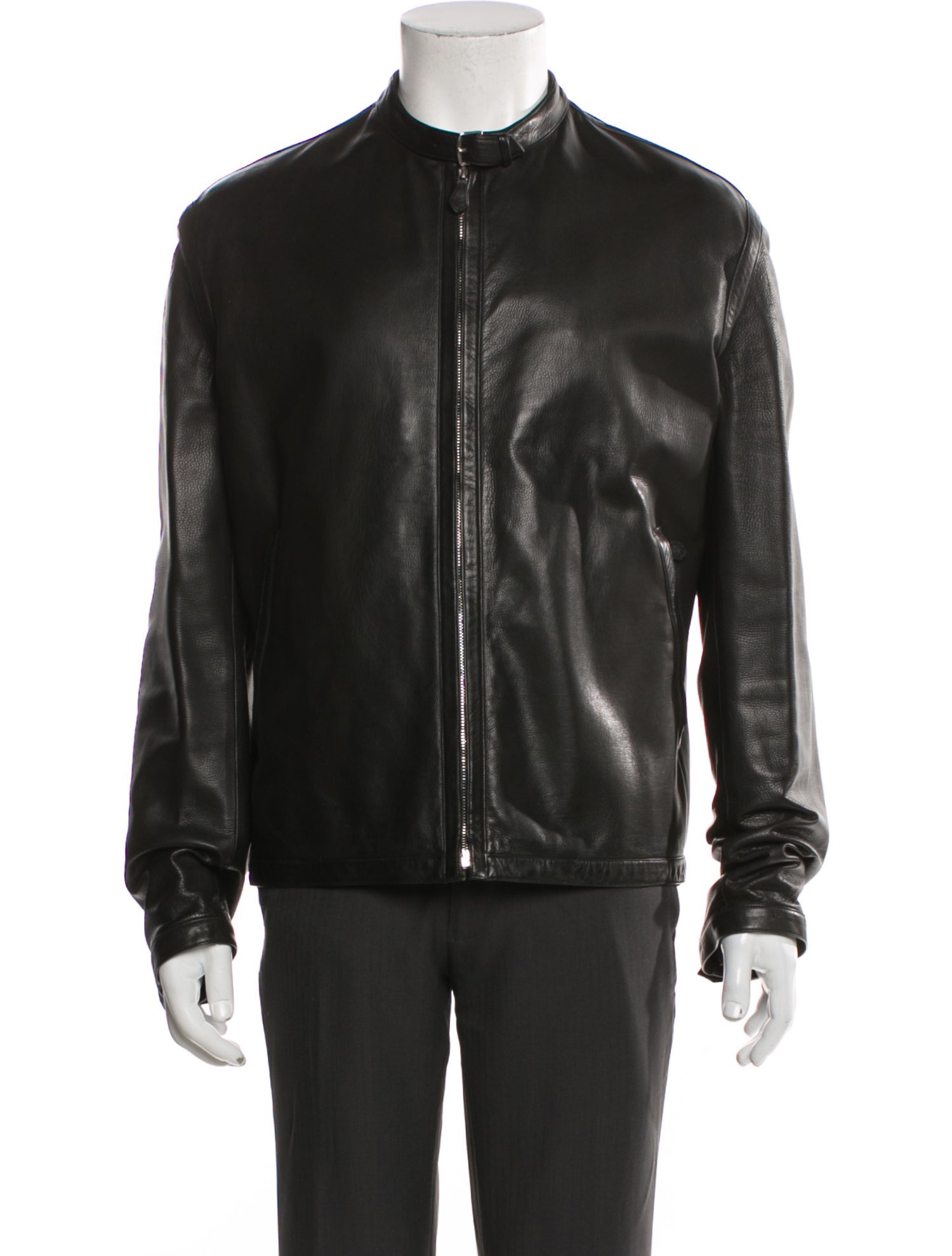 Rick Owens Intarsia Leather Zip-Up Jacket - Black Outerwear