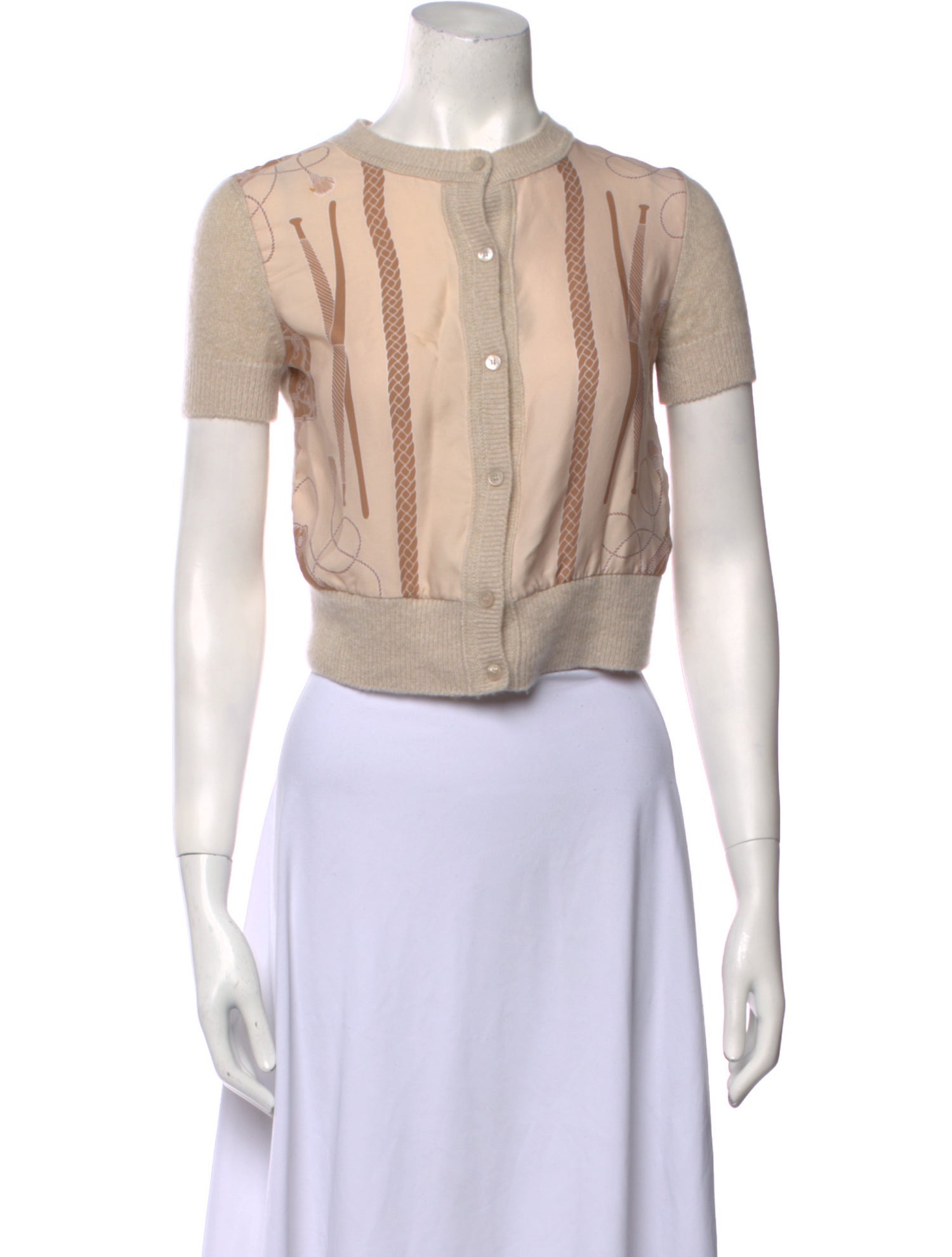 Hermès Cashmere Crew Neck Crop Top