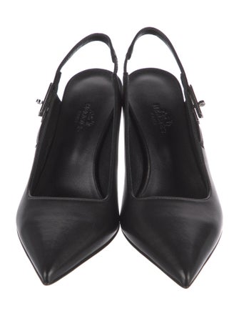 Hermès Lover 80 Leather Slingback Pumps