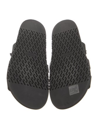 Hermès H Logo Leather Slides
