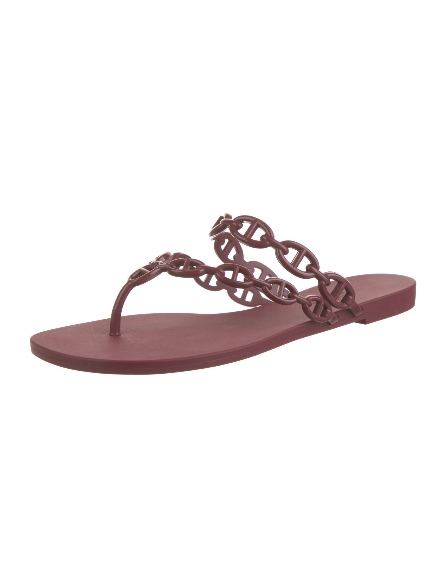 Hermès Island Chaîne d'Ancre Insignia T-Strap Sandals