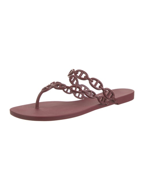 Hermès Island Chaîne d'Ancre Insignia T-Strap Sandals